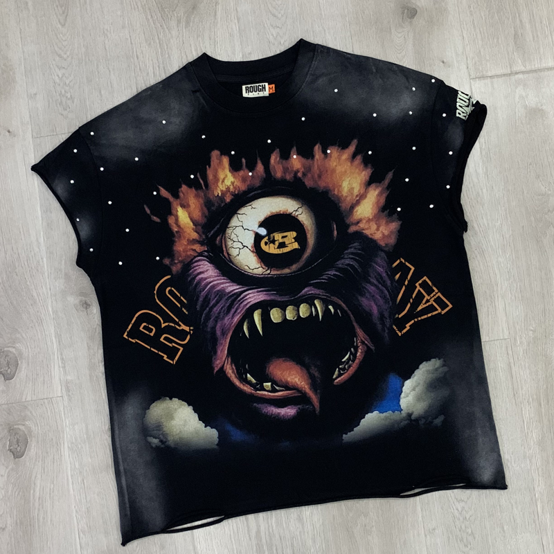 Streetwear Brand With Eye - Amerikan Retro Yıkanmış Siyah ROUGH PLAY