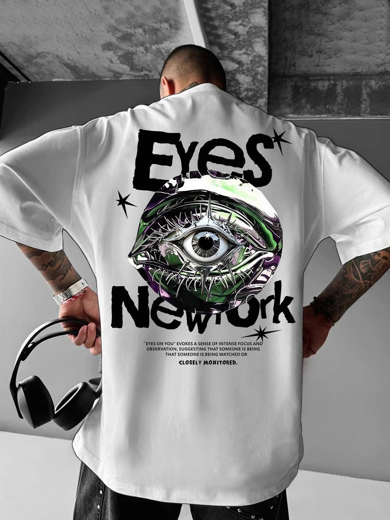 Streetwear Brand With Eye - Erkek Oversize New York Gotik Sokak