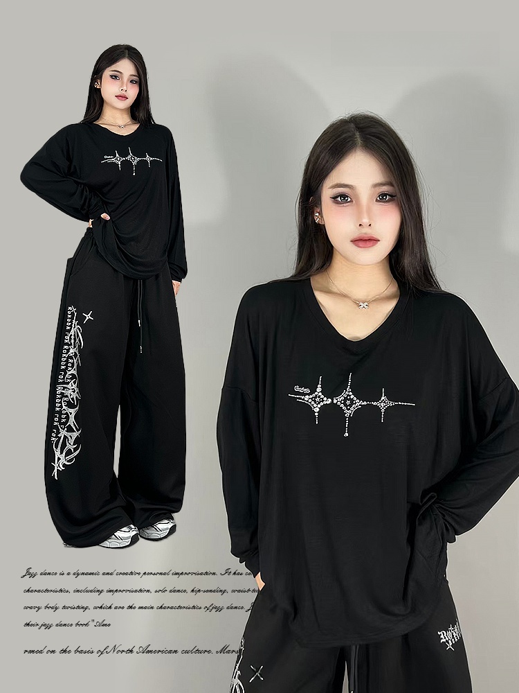 Streetwear Brands Logo - Gevşek Uzun Kollu Caz Dansı Sokak